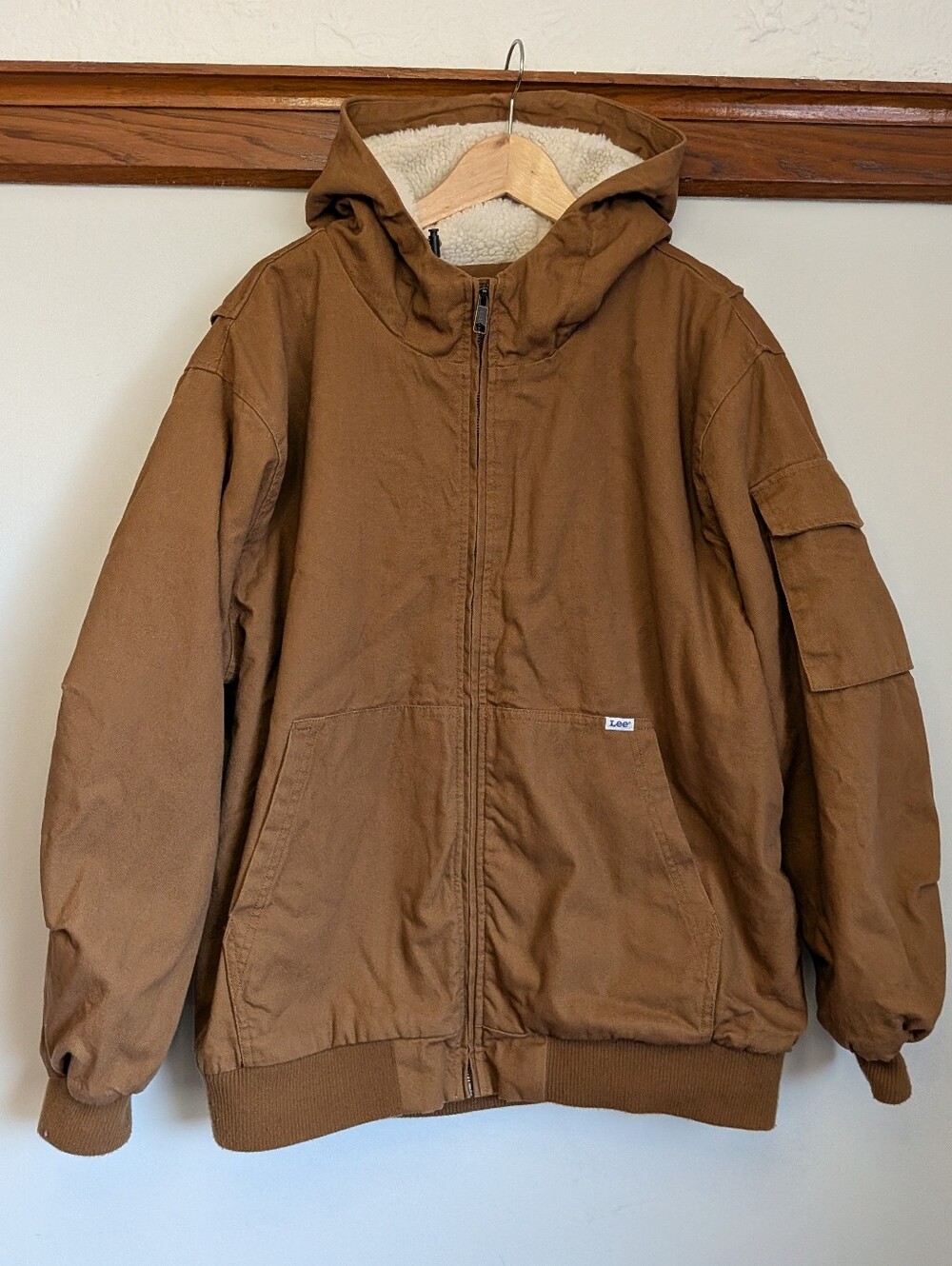 Lee Workwear Sherpa Lined Bomber Jacket Mens XL Heavyweight Rugged Warmth Coat